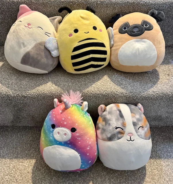 SQUISHMALLOW SOFT TOY Bundle Pug Cat Unicorn Bee X5 £30.00