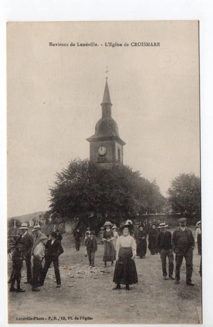CROISMARE  Meurthe et moselle CPA 54 l'église avec une belle animation