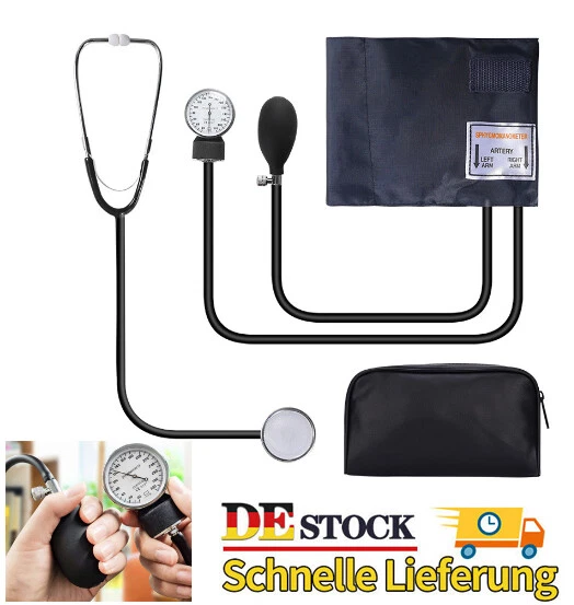 Sphygmomanometer Blutdruckmessgerät Manuelles Aneroid Oberarm  mit Stethoskop