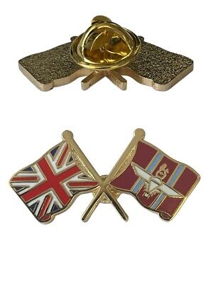 Paratroops and Union Jack Flag Military Enamel Lapel Pin Badge