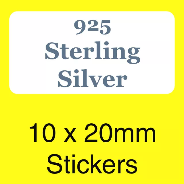 Sterling Silver 925 Stickers / Labels - Ideal For Use In Jewellery Boxes