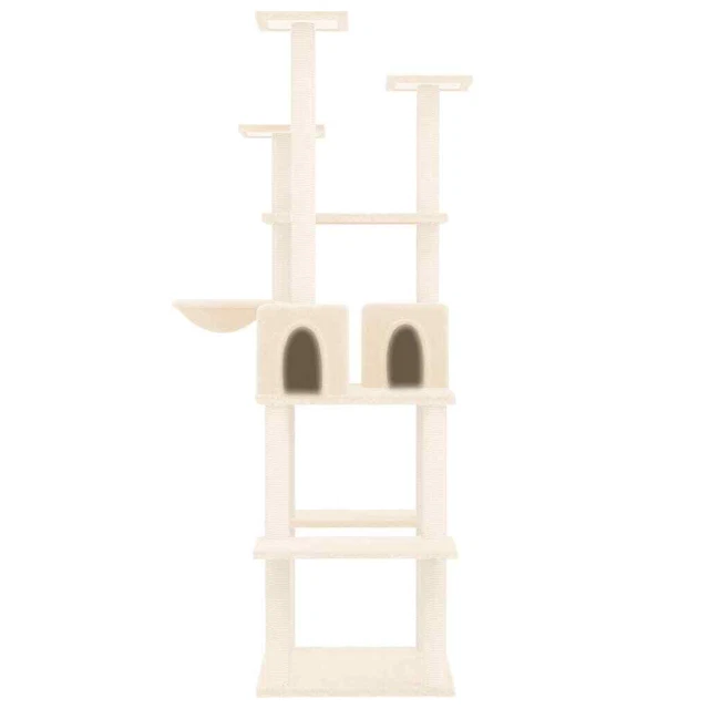 Arbre à chat avec griffoirs en sisal Crème 167 cm 3