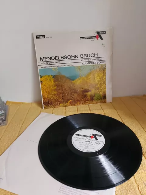 MENDELSSOHN BRUCH Violin Concerto Fantasia CAMPOLI Decca Mono ADD 110