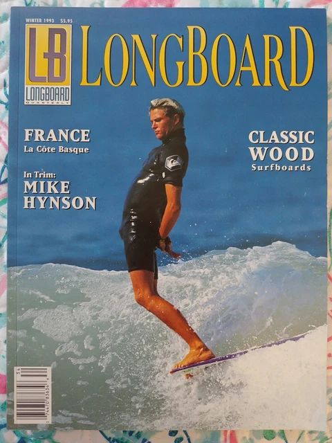 LONGBOARD Surfing Magazine WINTER 1993, Mike Hynson, Classic Wood Surfboards