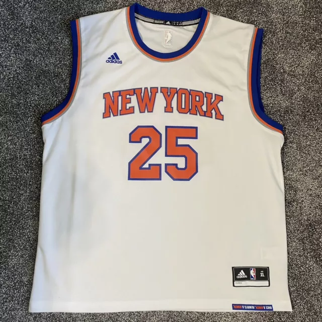 Rare adidas Derrick Rose #25 NBA New York Knicks Jersey Mens Medium Black