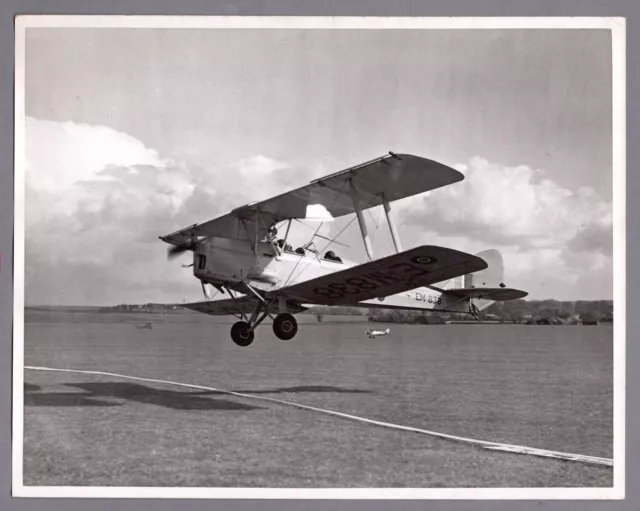 De Havilland Tiger Moth Em 838 Large Original Vintage Press Photo