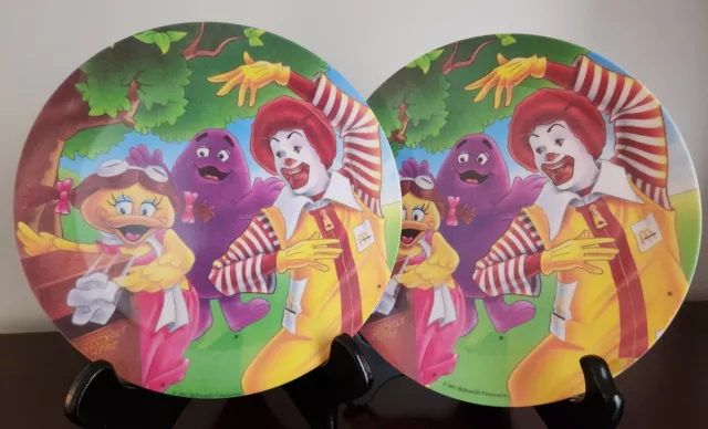 McDonalds Vintage 1991 Plastic Collectable Plate 8" Birdie Grimace NEW Set of 2
