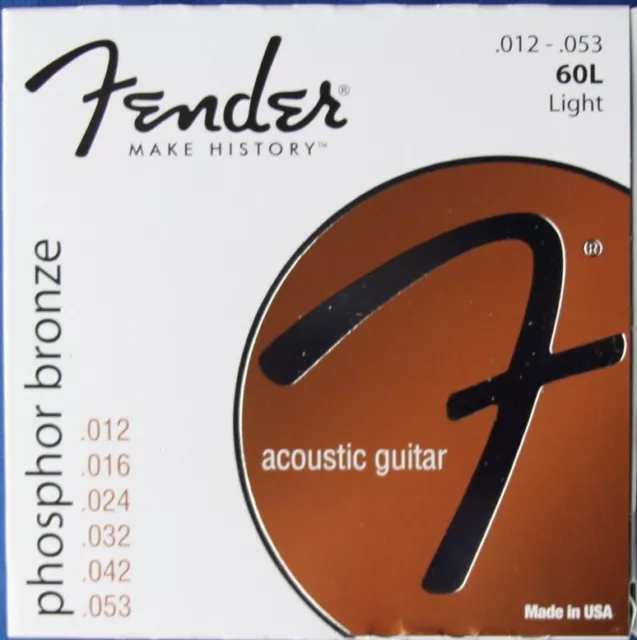 Cordes de guitare acoustique Fender 60 L phosphore bronze, MPN 073-0060-403