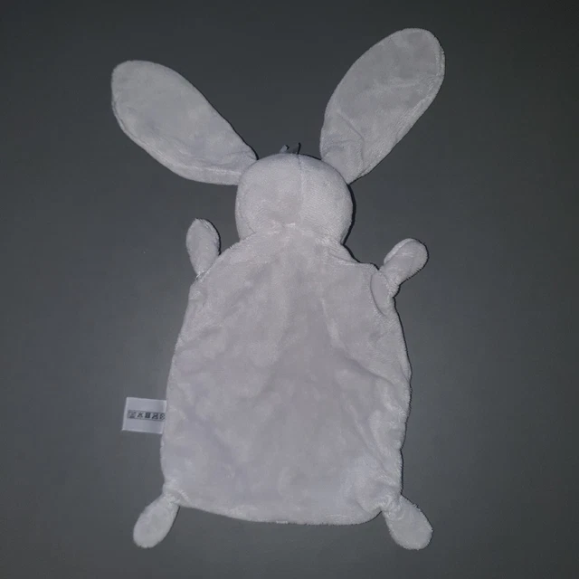Doudou Plat Lapin Blanc Gris Simba Toys Nicotoy Rayé Étoiles velours Neuf 3