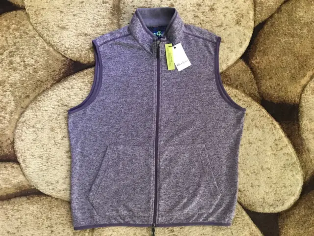 Robert Graham Klose Classic Fit Full Zip Vest Mens Size XL Heather Purple NWT