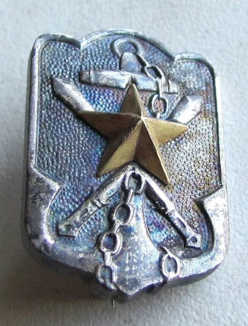 Vintage Japan Japanese Navy Star Anchor Swords Military Pin Badge WW II WW2