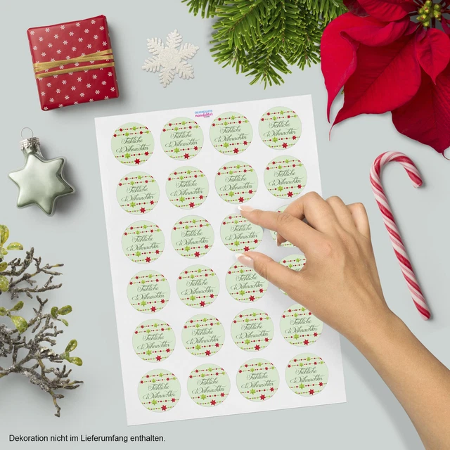 48 Weihnachtsaufkleber Geschenk Aufkleber Etiketten Weihnachten Xmas grün 3 2