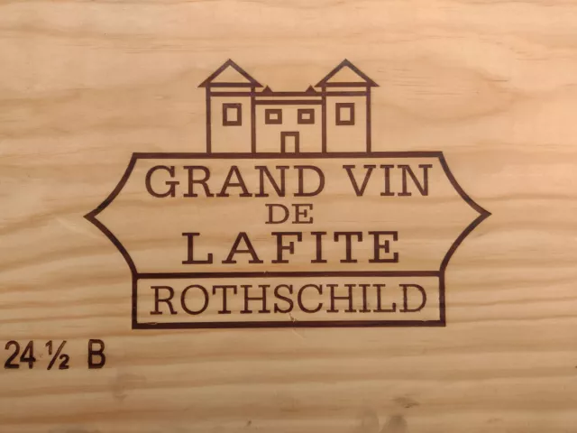 Wooden Wine Box Crate ~ CHATEAU LAFITE ROTHSCHILD ~ 24 Half Bottle size. French. 2