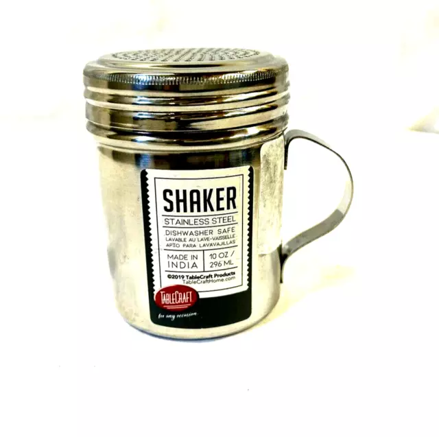 Stainless Steel Shaker Dispenser Flour Powdered Salt Pepper Sugar Cinnamon 10oz.