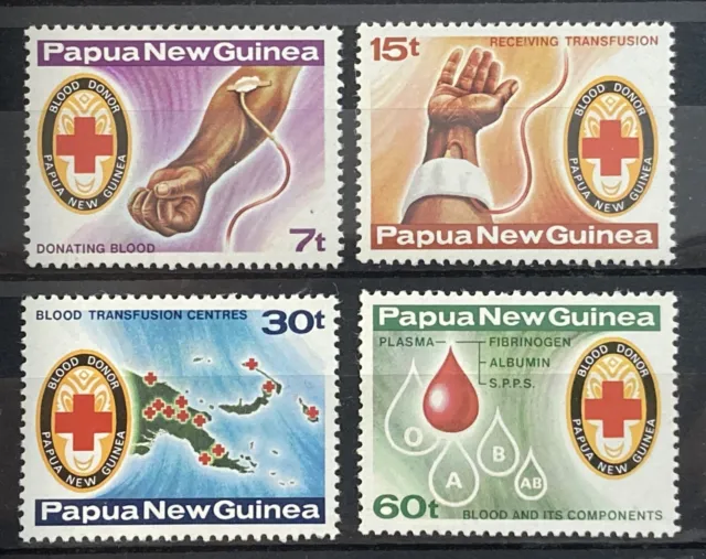 Papua New Guinea. 1980 Red Cross Blood Bank Set Nhm Sg 393-396