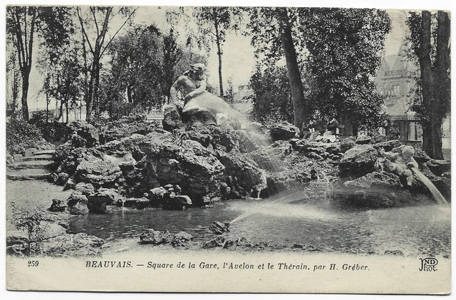 CPA " BEAUVAIS - Square de la Gare, l'Avelon et le Thérain, par H. Gréber