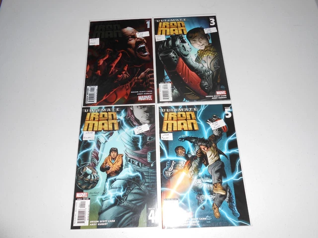 Ultimate Iron Man #1, #3, #4, #5 ~ 2005 Marvel (4 BK LOT) VF ~ Orson Scott Card