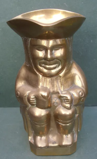 Toby Jug, Solid Brass, 5½" 14cm high, Free P&P, old vintage