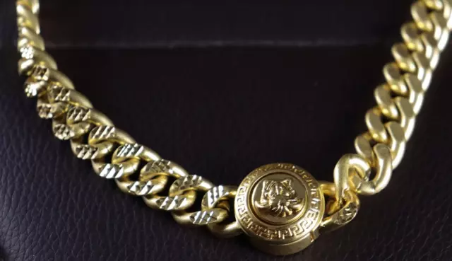 Vintage Versace Medusa Chain Monogram Neckalce 46cm