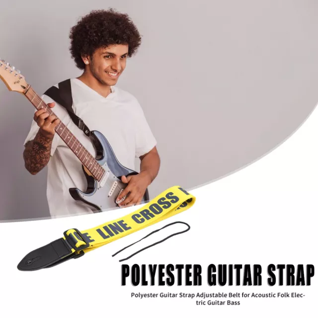 Guitar Strap Belt for Acoustic Electric Guitar Instrument Parts (Yellow) 3