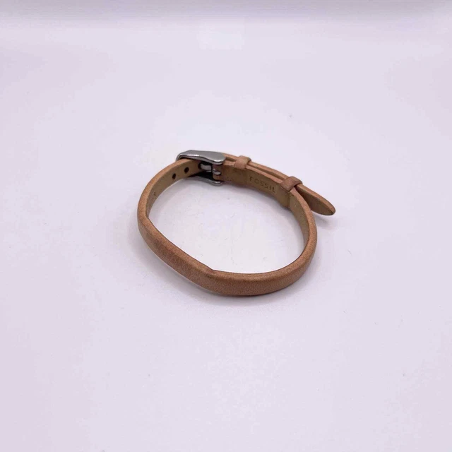 Fossil Bracelet Peach/Tan Buckle Genuine Leather 9" Costume Fashion Jewelry