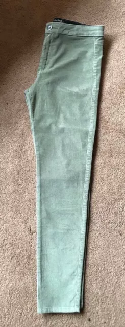 Zara pale green fine needle cord stretchy jeans age 11-12 years