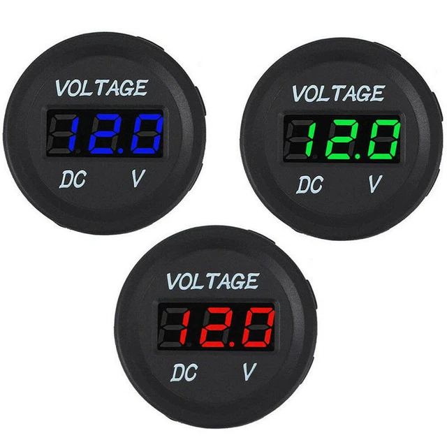 12V-24V Motorcycle Car LED Digital Voltmeter Waterproof Volt Panel Meter Gauge