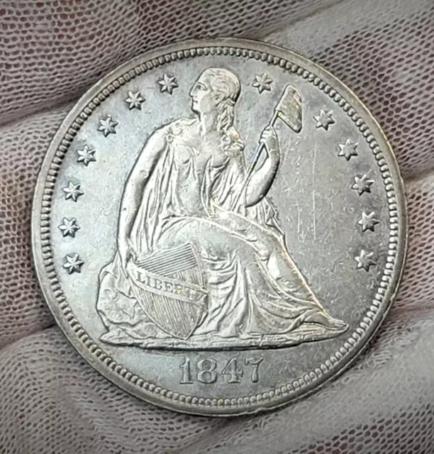 1847 $1 SEATED LIBERTY ONE DOLLAR NO RESERVE 👀SEE THE OTHERS We are Listing A10