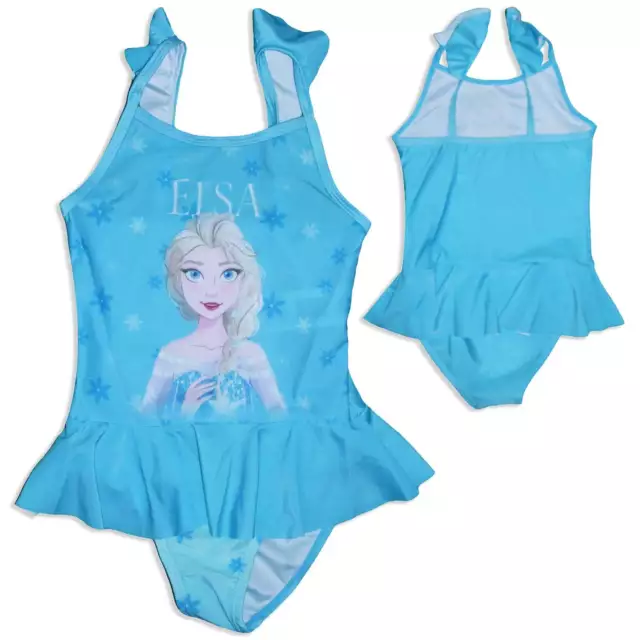 Official Licensed Disney Frozen Elsa Girls Swimming Costume Swimwear Bikini