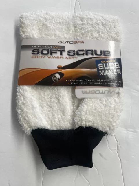 2PK Deluxe AutoSpa Microfiber Max Soft Scrub Car Detail Body Wash Mitt 45610AS