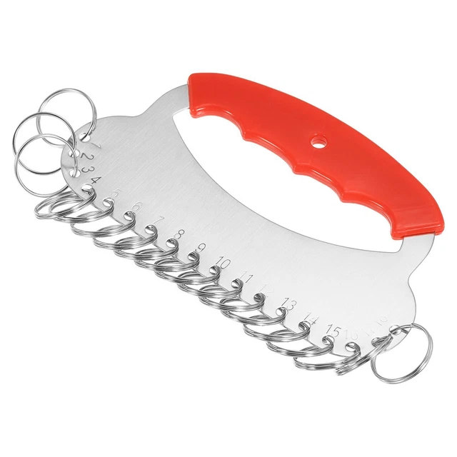 18 Anillos Inox Acero Llavero Organizador, 2uds Portátil Llavero Gestión, Rojo