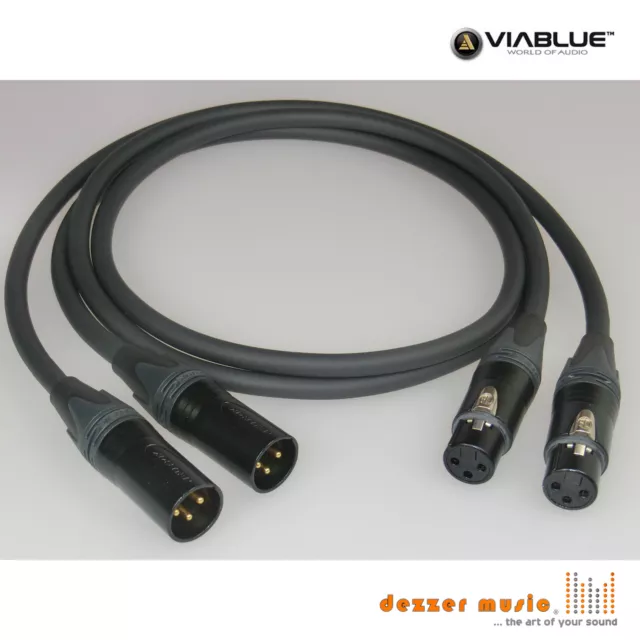 ViaBlue 2x 0,75m sym XLR Kabel NF-S1 Silver Quattro Gold 3pol /High End…PREMIUM