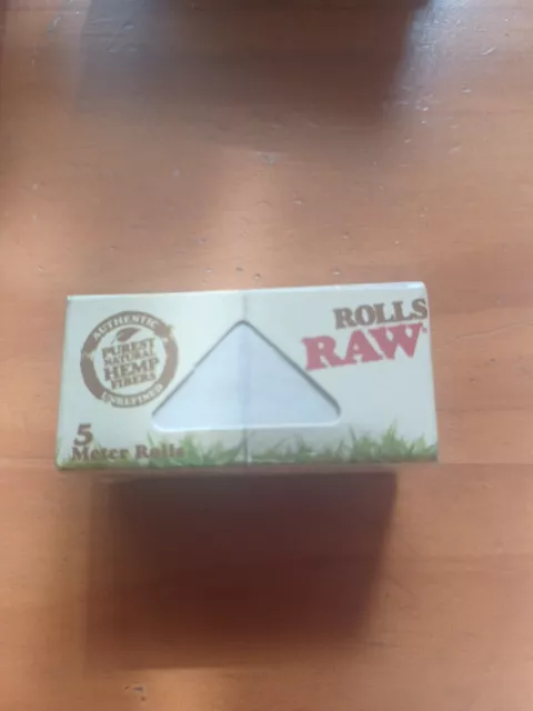 FOUR BOXES RAW ORGANIC ROLLS Natural Hemp Cigarette rolling paper 5 meters each!