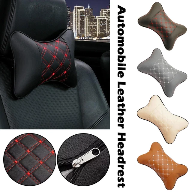 Car Neck Pillows Both Side PU Leather 1pcs Pack Headrest Pain Relief' N3V7.AU