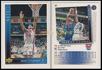 Nets MINT Derrick Coleman # 27 Ita/Eng NBA UPPER DECK 1993/94 