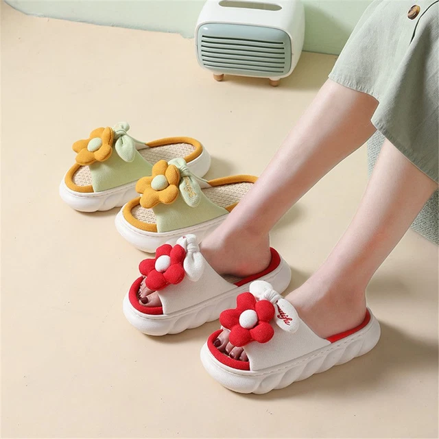 Pantofole di lino Scarpe da donna Sandali da donna Pantofole per la casa