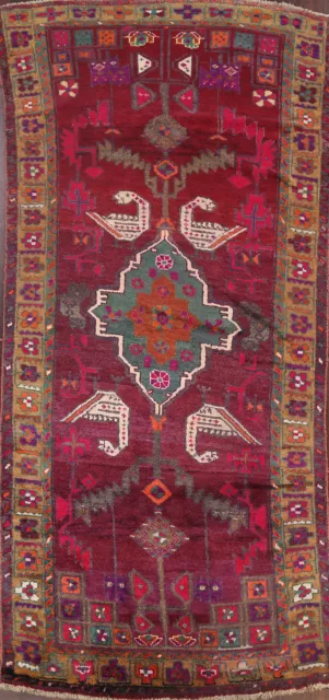 Vintage Geometric Lori Runner Rug 4x10 Wool Hand-knotted Tribal Traditional Rug