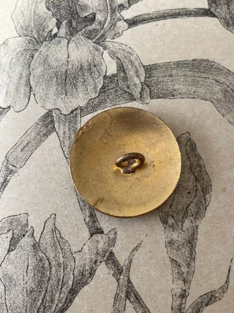 Beau bouton ancien en métal doré - Décor Asiatique - Chinois 1900 -   Collection 2