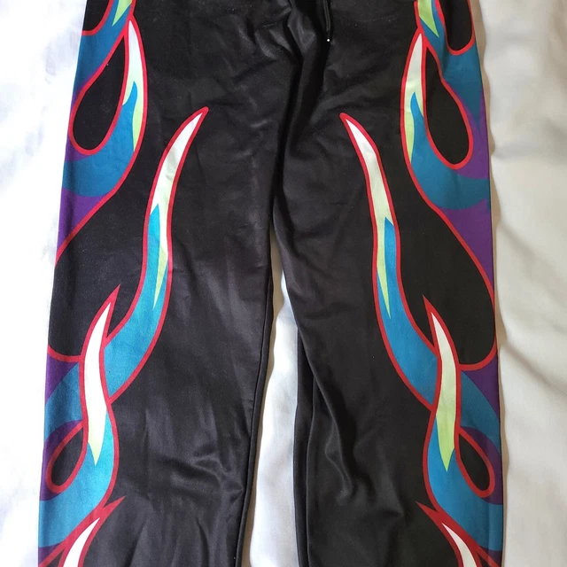 EDDIE GUERRERO LATINO Heat WWE WWF WCW ECW Men's S Black Flame Pants