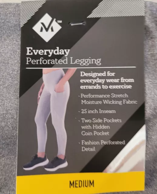 Members Mark Ladies Everyday Perforated Legging-Size: MEDIUM