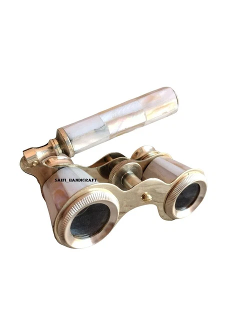 Antico Vintage Meritime Ottone Madreperla Binocolo Binocoli Da Opera Binocolo