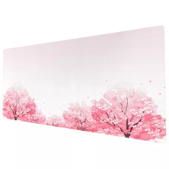 90x40cm EXTRA LARGE XXL Mouse Pad Mat Full Desk Pink White Cherry Blossom Trees