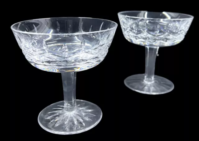 2 Vintage Waterford Lismore Crystal Glasses Champagne Or Tall Sherbet Dessert