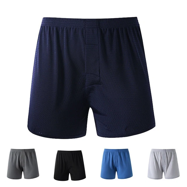 Comfy Men's Ice Silk Boxer Briefs for All Seasons in Black Navy Blue and More