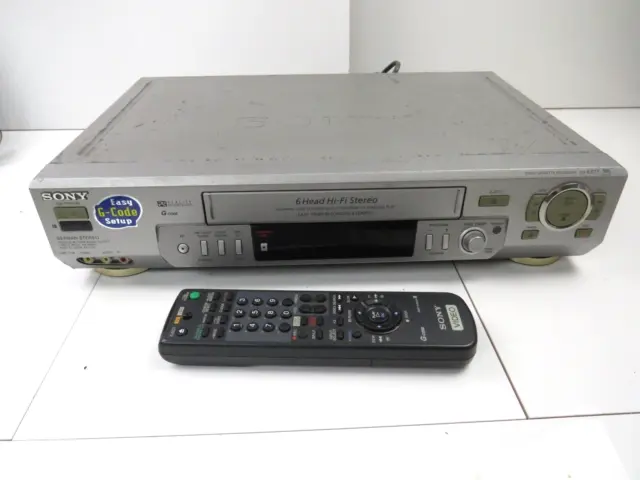 Sony SLV-EZ77AS VCR VHS Hi-Fi Stereo Video Cassette Recorder with Remote