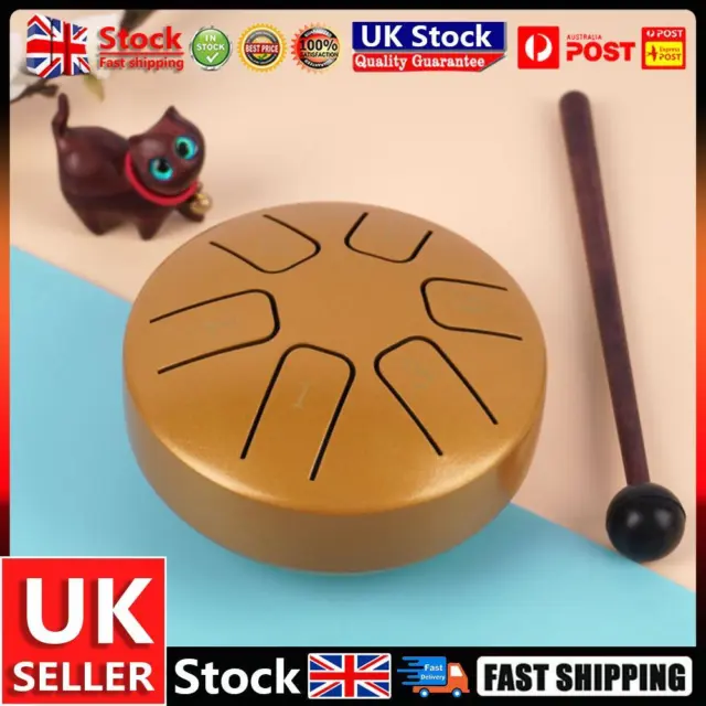 3.8 Inch 6-Tone Steel Tongue Drum Mini Hand Pan Drums (Red Gold) UK