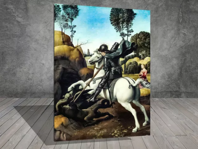 Raphael Saint George and Dragon Mythology CANVAS PAINTING ART PRINT 498