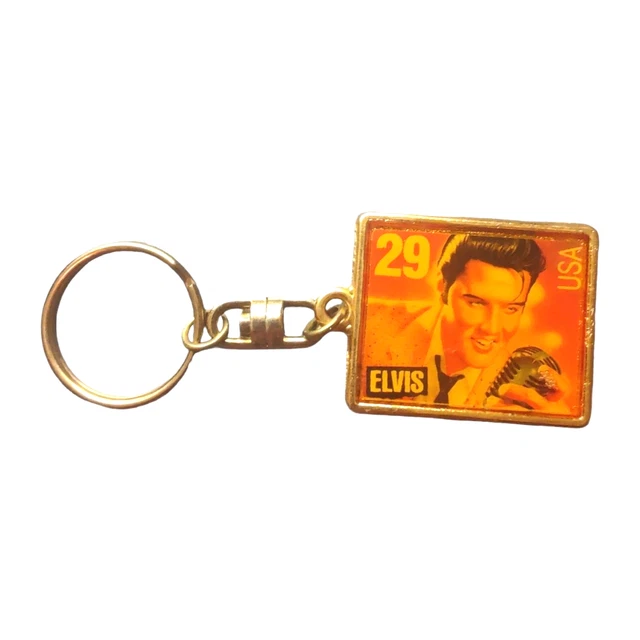Elvis Presley Postmark Collection USPS Replica Stamp 29 Cent Keychain Keyring