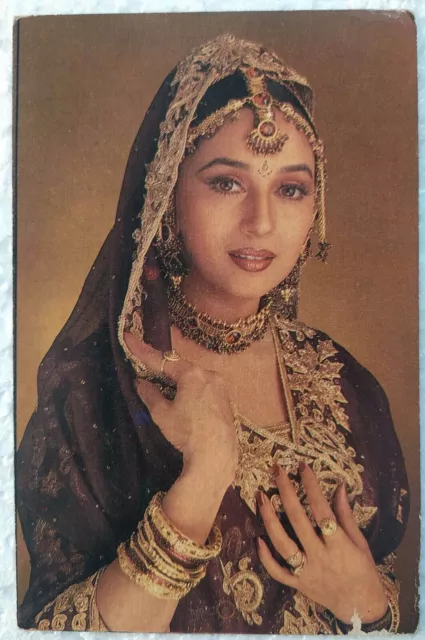 Acteur de Bollywood Inde Madhuri Dixit rare belle carte postale originale...