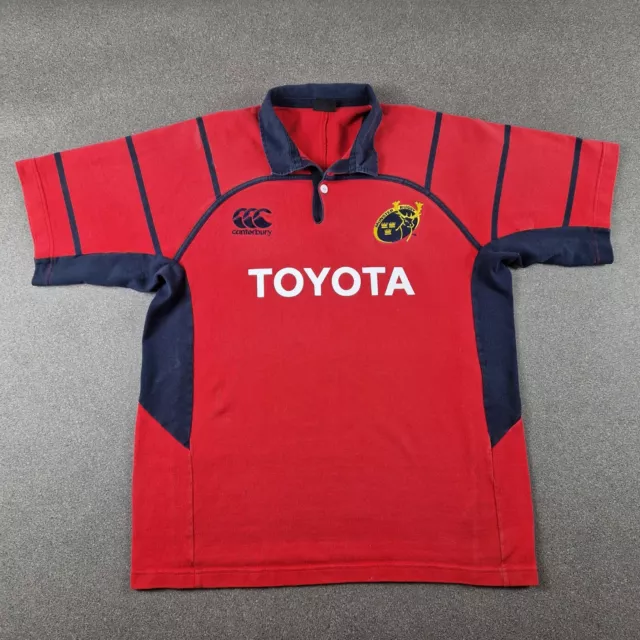 Canterbury Munster Rugby Shirt Herren groß rot Union Trikot Oberteil IRFU 2004 Vintage